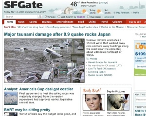 SFGate in the early morning on March 11, 2011